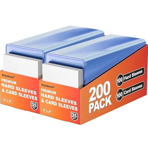 Arjiekwei 400 Pack Card Sleeves (200 Hard + 200 Soft)