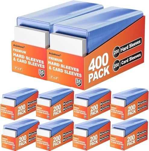 Arjiekwei 2000 Pack Card Sleeves (1000 Hard + 1000 Soft)