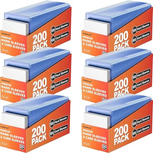 Arjiekwei 1200 Pack Card Sleeves (600 Hard + 600 Soft)