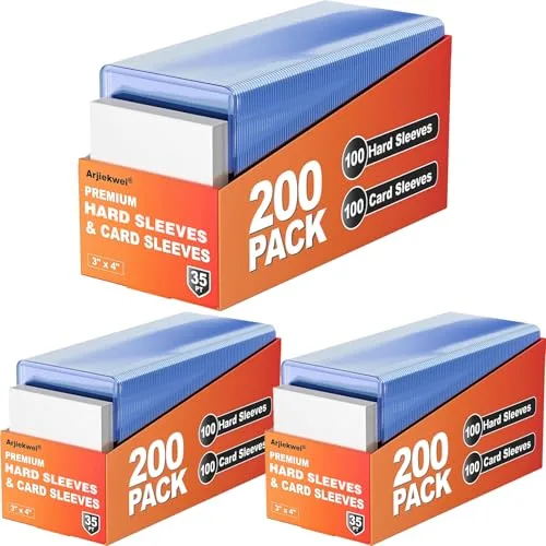 Arjiekwei 600 Pack Card Sleeves (300 Hard + 300 Soft)
